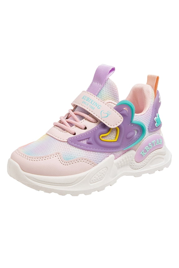 Boys Girls Sneakers Mesh Hook Loop Soft Sole Lightweight Breathable Sport Outdoor Daily Wear Kids Shoes Size 9-9.5 Years Purple
