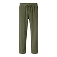 thumbnail image 1 of Yuncity Boys Sweatpants Casual Corduroy Pants Elastic Waist Drawstring Baggy Joggers Loose Fit Wide Leg Palzzo Trousers With Pockets Size Army Green, 1 of 8
