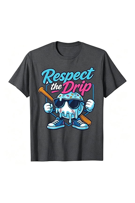 Boys Tees Short Sleeve Crew Neck Cartoon Baseball Print Lightweight Summer Athletic Sport Outdoor Daily Wear Boys Tshirts Size 6-7 Years Dark Gray