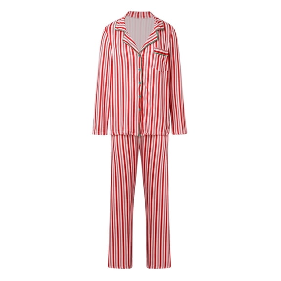 Yuncity Christmas Family Pajamas Outfit Mom Printed Home Clothes Long Sleeve Top Trousers Two Piece Set Loungewear Sleepwear Family Xmas Pajama