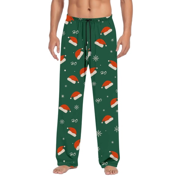 Yuncity Christmas Pajama Pants Men Xmas Casual Print Jogger Pants With Drawstring Elastic Waistband Comfortable Holiday Trousers Daily Wear Soft Lightweight Breathable Loungewear Bottoms Green Xl