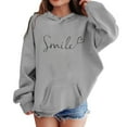 thumbnail image 1 of Yuncity Cute Hoodies for Teen Girls Casual Long Sleeve Oversized Pocket Sweatshirt Tops Grey 6-7 Years, 1 of 4