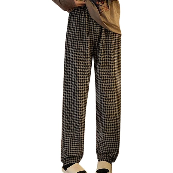 Yuncity Flannel Pajama Pants Women Soft Sleep Pants Lined Warmth Cozy Wear Comfortable Nightwear Bottoms Brown L