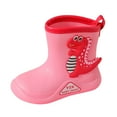 thumbnail image 1 of Yuncity Girls Boys Rain Boots Children Cute Cartoon Fashion Waterproof Non-Slip Soft Bottom Fashion Boots Footwear Pink 7-8 Years, 1 of 7