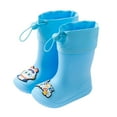 thumbnail image 1 of Yuncity Girls Boys Rain Boots Outdoor School High Top Low Heel Toddler Age 2-9 With Raincoat Fall Boots Footwear Blue 2-3 Years, 1 of 7