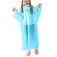 thumbnail image 1 of Yuncity Girls Boys Rain Jacket All Seasons Lightweight Comfortable Ages 5-12 Years Raincoat Rainwear Blue One Size, 1 of 5