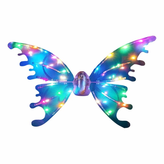 Yuncity Girls Fairy Wings with Led Light Up Moving Butterfly Wings For Halloween Christmas Cosplay Party Dress Up