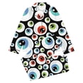 thumbnail image 1 of Yuncity Girls Pajamas Halloween Print Down Collar Long Sleeve Long Sleepwear Casual Home Outfit Comfortable Pjs Loungewear Kids Nightwear Size 4-5 Years Black, 1 of 5