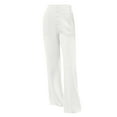 thumbnail image 1 of Yuncity Girls School Uniform Pants Tween Straight Pants School Stretchy Leggings Size 5-14 Years White 7-8 Years, 1 of 9
