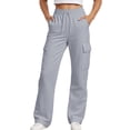 thumbnail image 1 of Yuncity Girls Sweat Pants Casual Loose Comfortable Elastic Waist Multi Pockets Lightweight Kids Trousers Size Grey, 1 of 5