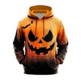 thumbnail image 1 of Yuncity Halloween Hoodie For Men Festive Pumpkin Design Comfortable Stylish Pullover Everyday Wear In Fall Winter Seasons L Orange Hoodies Men, 1 of 3