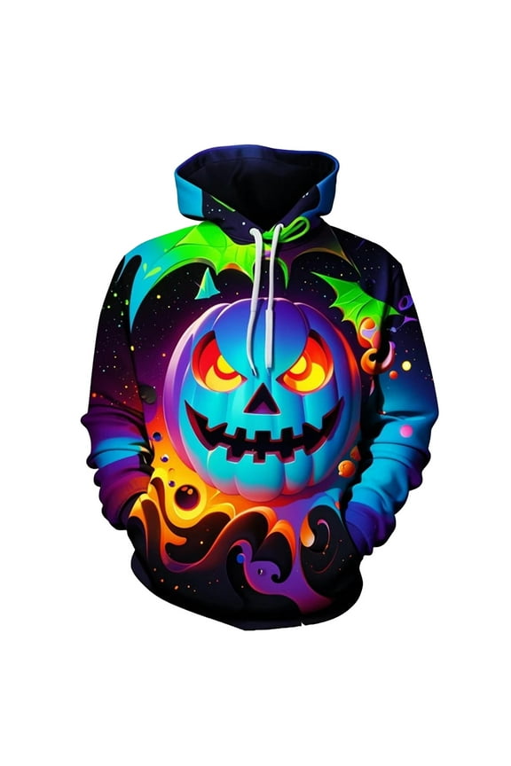 Halloween Hoodie Men Autumn Winter Funny Pumpkin Series 3D Print Unisex Casual Mens Sweatshirt L