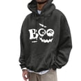 thumbnail image 1 of Yuncity Halloween Hoodie Men Letter Print Pullover Sweatshirt Casual Warm Lined Hooded For Fall Winter Comfort Casual Tops Size Xxxl, 1 of 4