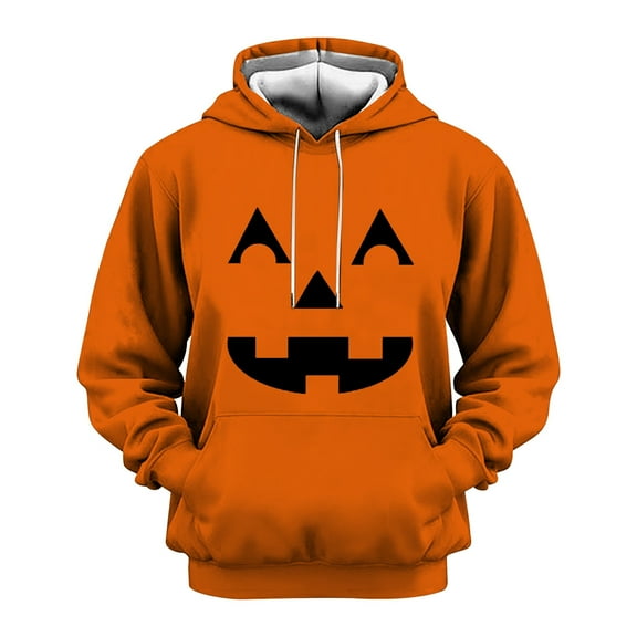 Yuncity Halloween Hoodies Men Male Autumn Winter Hallowmas Theme Printed Long Sleeve Pocket Long Sleeve Tops Mens Hoodie Xl