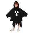 thumbnail image 1 of Yuncity Halloween Kids Cape Ghost Face Hooded Sleeveless Cloak Casual Soft Loose Fit Fall Winter Poncho Holiday Party Cosplay Clothes Black, 1 of 6