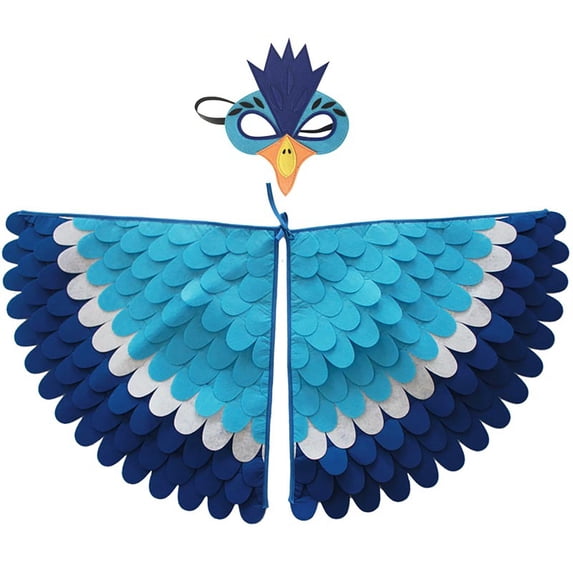 Yuncity Halloween Kids Rainbow Wings Costume Accessories Lightweight Soft Carnival Party Masquerade Dress Up Play Blue