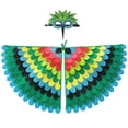 thumbnail image 1 of Yuncity Halloween Kids Rainbow Wings Costume Accessories Lightweight Soft Carnival Party Masquerade Dress Up Play Green, 1 of 2