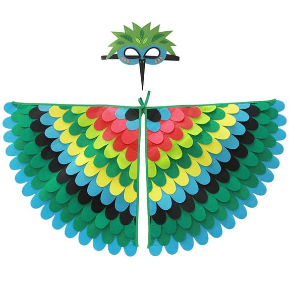 Yuncity Halloween Kids Rainbow Wings Costume Accessories Lightweight Soft Carnival Party Masquerade Dress Up Play Green