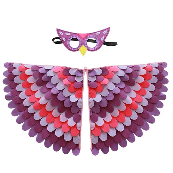 Yuncity Halloween Kids Rainbow Wings Costume Accessories Lightweight Soft Carnival Party Masquerade Dress Up Play Light Purple