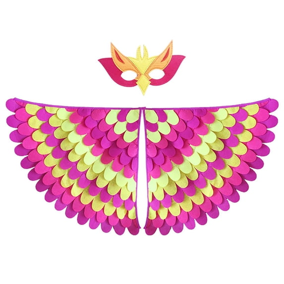 Yuncity Halloween Kids Rainbow Wings Costume Accessories Lightweight Soft Carnival Party Masquerade Dress Up Play