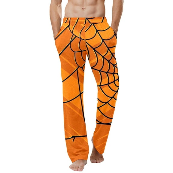 Yuncity Halloween Men's Pajama Pants Pumpkin Casual Leisure Homewear Pyjamas Pants L