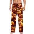 thumbnail image 1 of Yuncity Halloween Pajama Pants Men Hallowmas Casual Loose Fit Comfortable Trousers With Pockets Soft Stretch for Daily Wear and Holiday Parties Pajamas Pants Orange M, 1 of 5