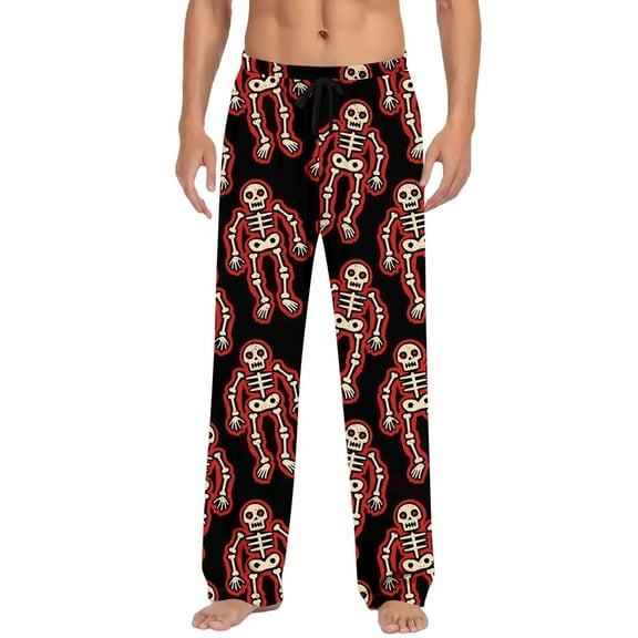Yuncity Halloween Pajama Pants Men Hallowmas Casual Loose Fit Comfortable Trousers With Pockets for Everyday Wear and Parties Sleep Pants Black Xxxl