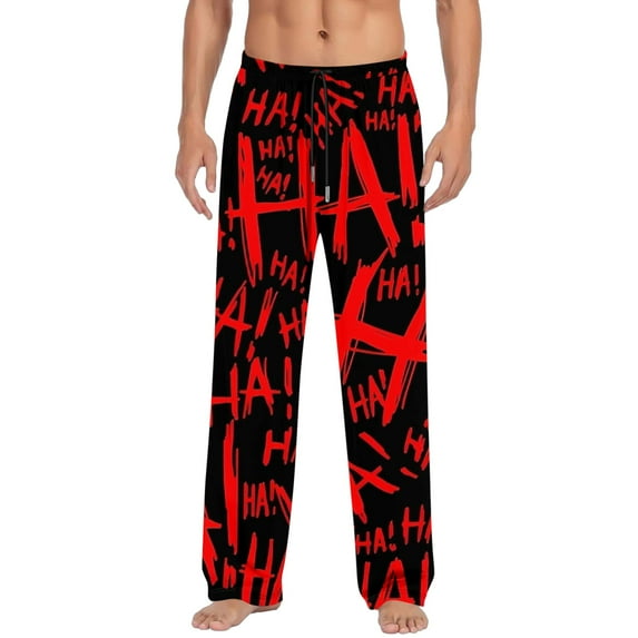 Yuncity Halloween Pajama Pants Men Hallowmas Print Casual Joggers Elastic Waist Soft Comfortable Drawstring Trousers for Everyday Wear Pjs Pants Black Xxxl