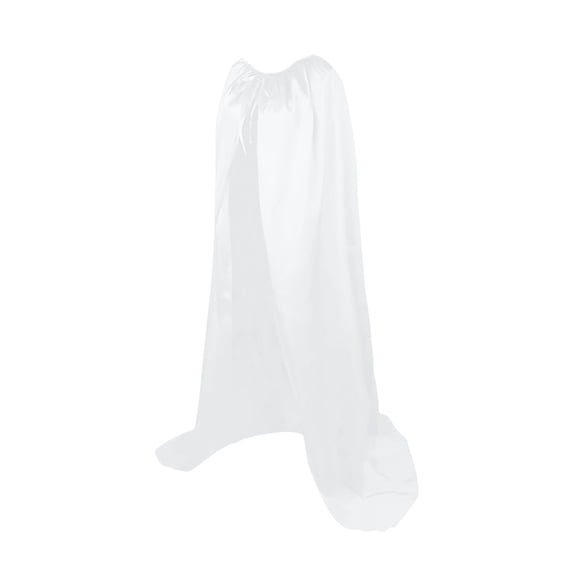 Yuncity Halloween Unisex Hoodless Cape Long Costume With Tie Closure Fall Solid Color Lightweight Cosplay Outfit Party White