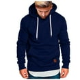 thumbnail image 1 of Yuncity Hoodie For Men Casual Splicing Large Size Sweatshirts Men Hoodies,Navy Xxxl, 1 of 4