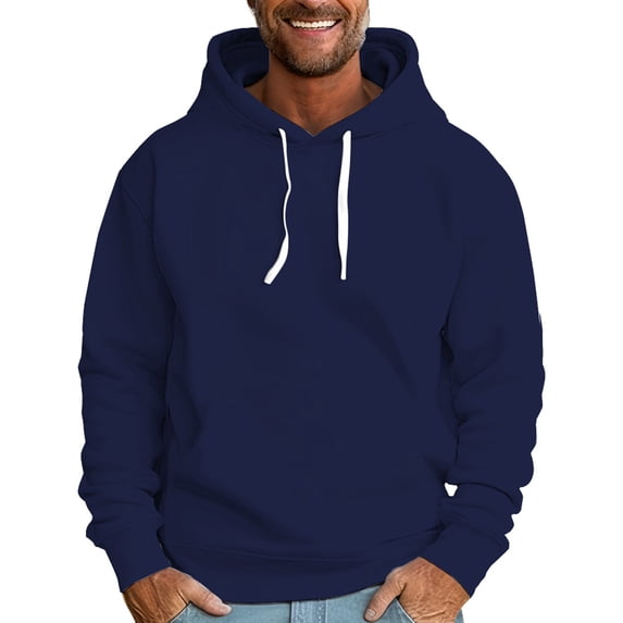 Yuncity Hoodie Men Autumn Winter Letter Oversize Loose Hooded No Pocket Pullover Sweater Top Blouse Coat Sweatshirts Men's Hoodies M