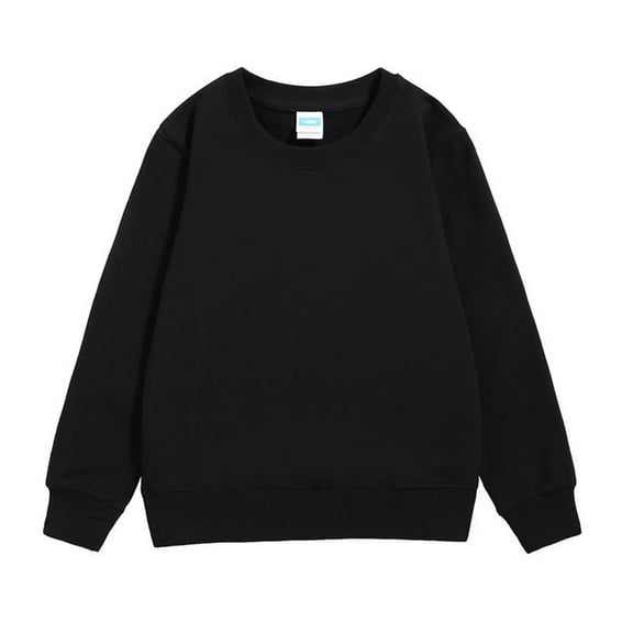 Yuncity Kids Boys Hoodies Sweatshirts Child Toddler Baby Girls Solid Patchwork Long Sleeve Cotton Sweatshirt Pullover Tops Blouse Clothes Dailywear,Black 4-5 Years