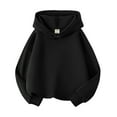 thumbnail image 1 of Yuncity Kids Boys Hoodies Sweatshirts Toddler Baby Girls Basic Hooded Pullover Sweatshirt Children Solid Hoodie Coat Tops Outwear,Black 3-4 Years, 1 of 3