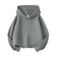 thumbnail image 1 of Yuncity Kids Boys Hoodies Sweatshirts Toddler Baby Girls Basic Hooded Pullover Sweatshirt Children Solid Hoodie Coat Tops Outwear,Grey 10-11 Years, 1 of 3