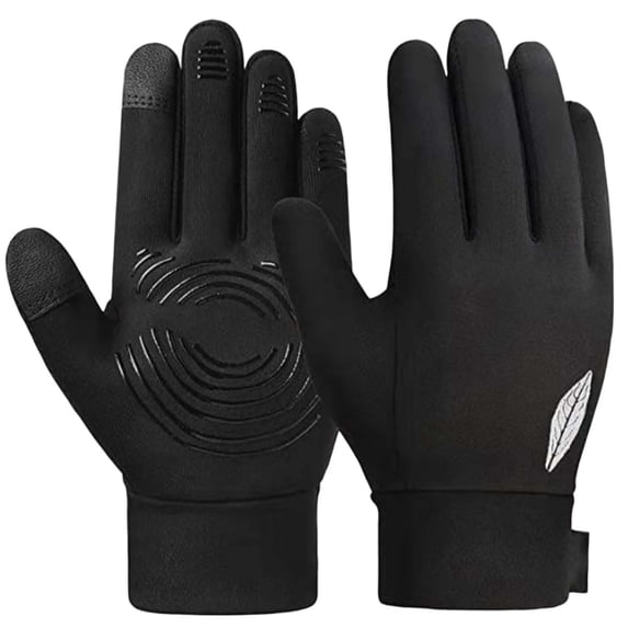 Yuncity Kids Cycling Ski Gloves Boys Girls Full Finger Waterproof Non- Touchscreen Warm Gloves Winter Outdoor Running Walking Sports,Black