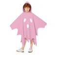 thumbnail image 1 of Yuncity Kids Halloween Cape Ghost Print Hooded Sleeveless Cloak Lightweight Casual Cozy Loose Fit Fall Winter Poncho Holiday Party Outfit Pink, 1 of 6