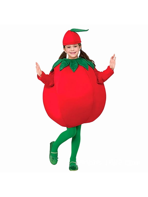 Kids Halloween Outfit Set Tomato Graphic Print Long Sleeve Loose Fit Cozy Cute Fall Winter Stage Performance Role Play Clothes