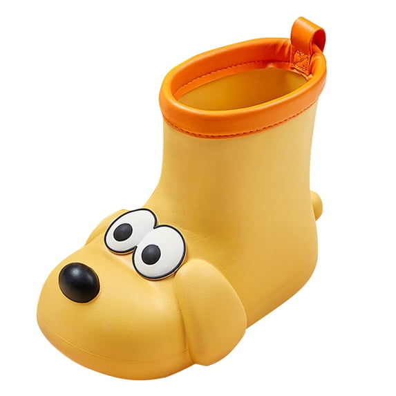 Yuncity Kids Rain Boots Ankle Water Shoes Waterproof Cute Cartoon Dog Non- Outdoor Daily And Rainy Days Wear Unisex Rainy Boots Size 5.5-6 Years Yellow
