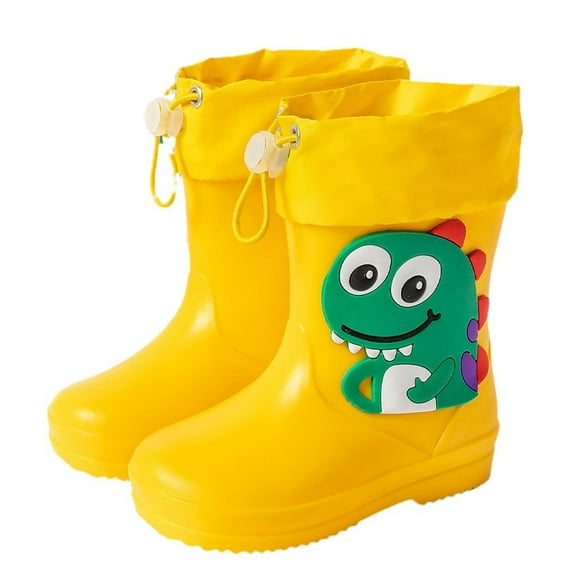 Yuncity Kids Rain Boots Boys Girls Boots Outdoor Rainy Days Comfortable Short Ankle Boots Age 1-8 Year Old Durable Sole Lightweight Hiking Shoes All Seasons Footwear Yellow 5-6 Years