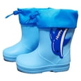 thumbnail image 1 of Yuncity Kids Rain Boots Boys Girls Mid Calf Dinosaur Design Boots Dailywear School Outdoor Play Comfortable Non- Sole Shoes Footwear Blue 7-8 Years, 1 of 3