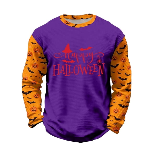Yuncity Kids T-Shirts Boys Girls Halloween Letter Graphic Print Raglan Long Sleeve Tees Fall Casual Outdoor Holiday Tops Size 4-5 Years