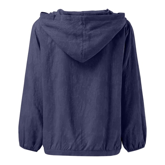 Yuncity Linen Clothes For Women Versatile Comfy Hooded Cardigan With Buttons Latest Arrival Casual Loose Fit Long Sleeves Solid Colors M-2Xl