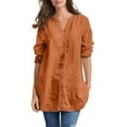 thumbnail image 1 of Yuncity Linen Shirts For Women Solid Color Shirt Cardigan Button Down Shirt S-2Xl, 1 of 8
