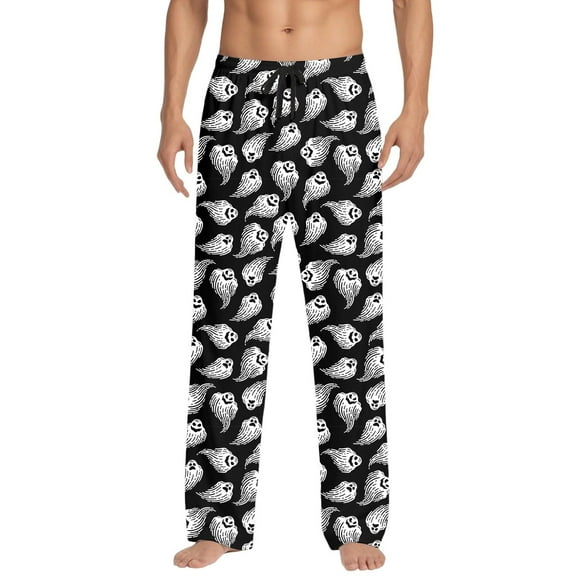 Yuncity Men Halloween Pajama Pants Casual Hallowmas Comfortable Relaxed Fit Soft Breathable for Home and Sleep Pjs Pants Black Xxl