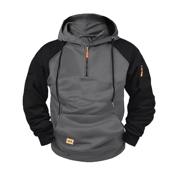 Yuncity Men Hoodie Zip Up Winter Fleece Lined Sweatshirt Casual Loose Fit Pullover For Fall Cold Weather Comfort Men's Hoodies,Dark Gray L