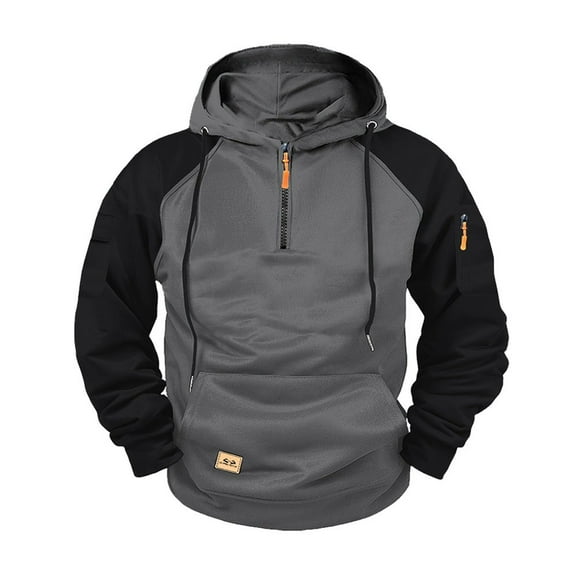 Yuncity Men Hoodie Zip Up Winter Fleece Lined Sweatshirt Casual Loose Fit Pullover For Fall Cold Weather Comfort Men's Hoodies,Dark Gray L