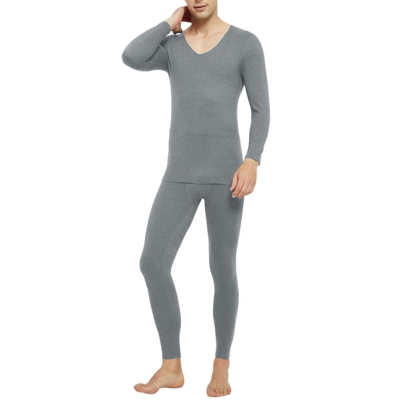 Yuncity Men Loungewear Warm Plush Thickened Fast Heating Bottom Velvet V Neck Tops Pants Set Pajamas Men Pajama Xxl