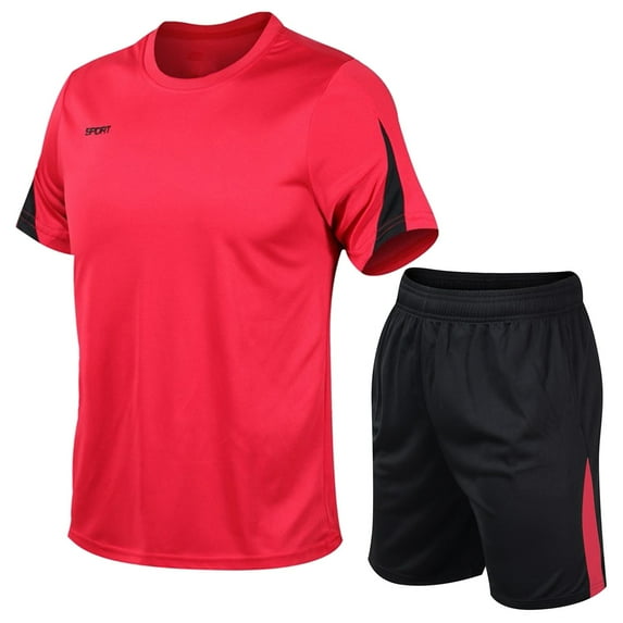 Yuncity Men Pajama Set Outdoor Sports Quick Drying Short Sleeved Shorts Running Casual Two Piece Set Loungewear Pajamas For Men M