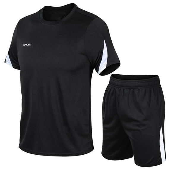 Yuncity Men Pajama Set Outdoor Sports Quick Drying Short Sleeved Shorts Running Casual Two Piece Set Loungewear Pajamas For Men M