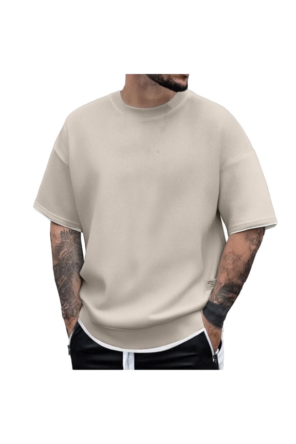 Men Shirt Stylish Two Layer Design T Shirts For Men Xxxl